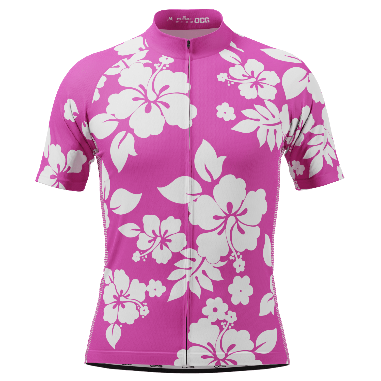Men's Hawaiian Aloha Floral Short Sleeve Cycling Jersey