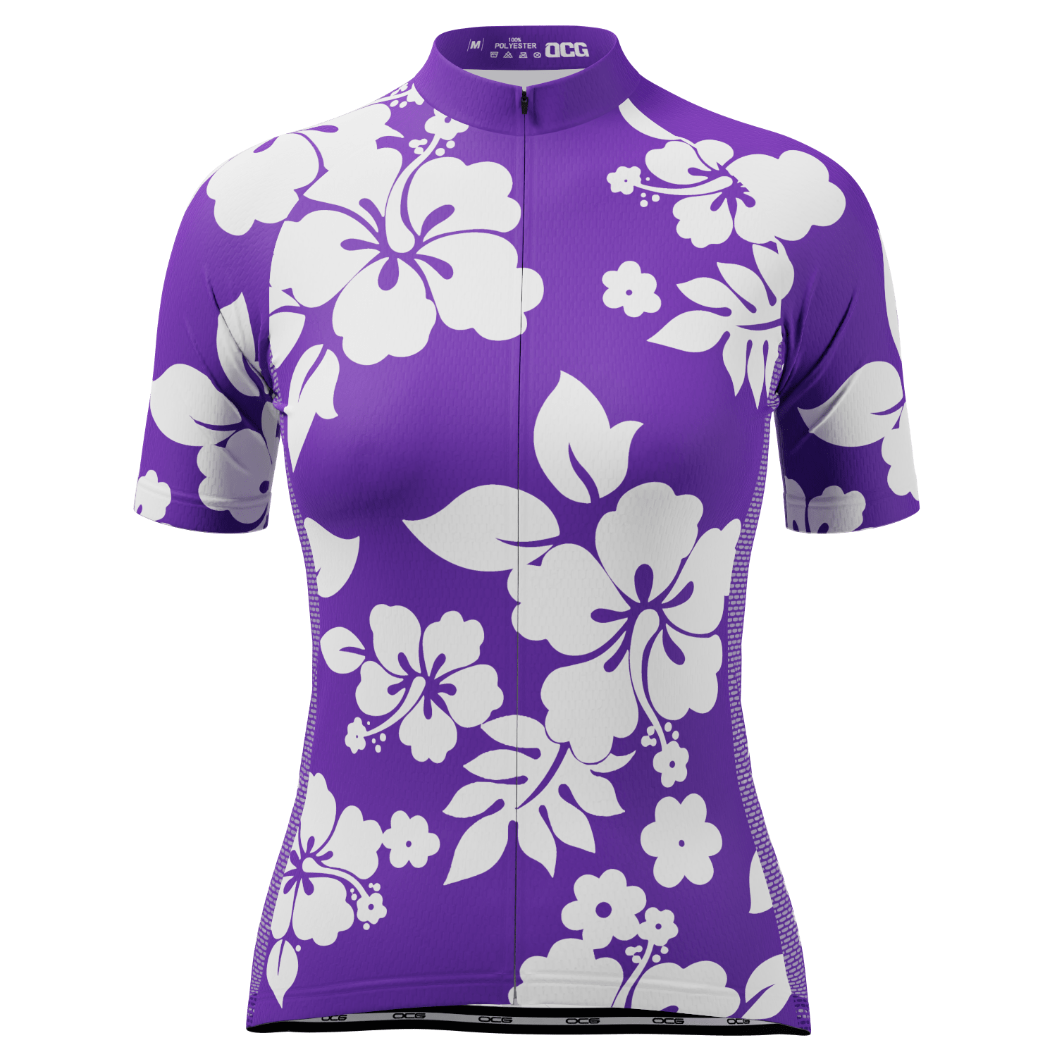 Women's Hawaiian Aloha Floral Short Sleeve Cycling Jersey