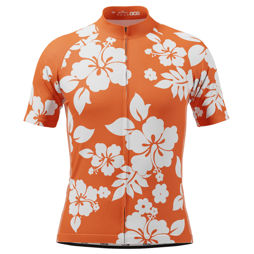 Men's Hawaiian Aloha Floral Short Sleeve Cycling Jersey