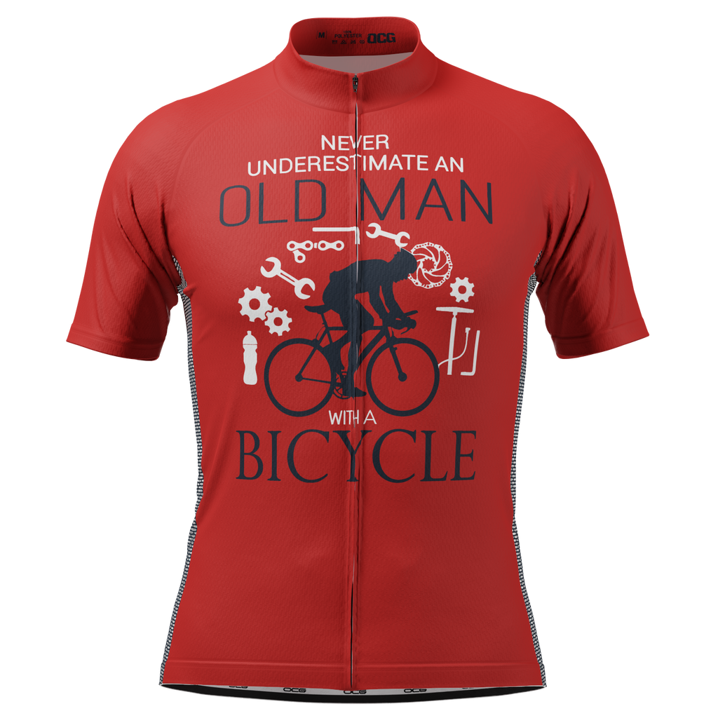 Men's Never Underestimate an Old Man Short Sleeve Cycling Jersey