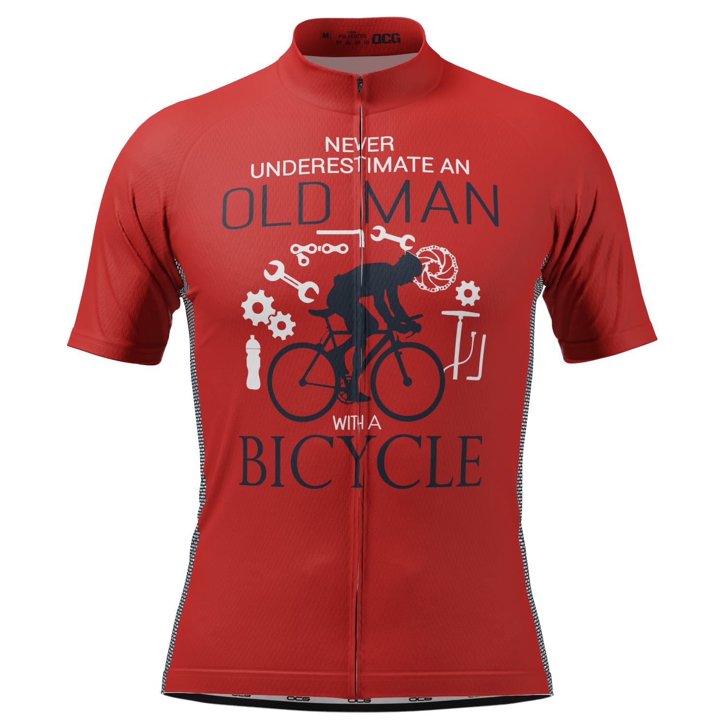 Men's Never Underestimate an Old Man Short Sleeve Cycling Jersey
