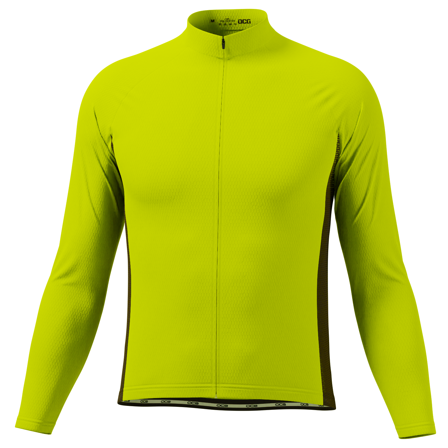 Men's High Viz With Black Accent Long Sleeve Cycling Jersey