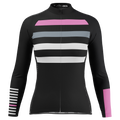 Women's Four Stripes with Pink Long Sleeve Cycling Jersey