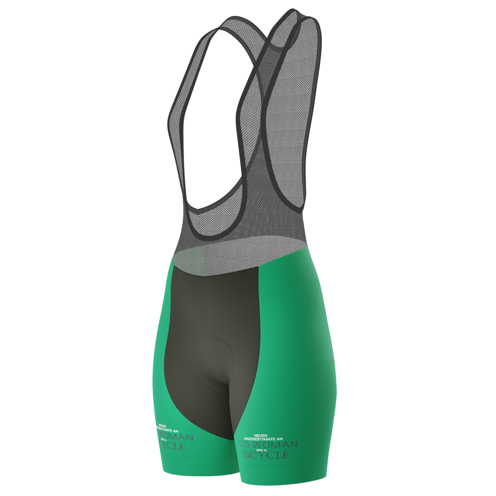 Women's Never Underestimate an Old Woman Gel Padded Cycling Bib