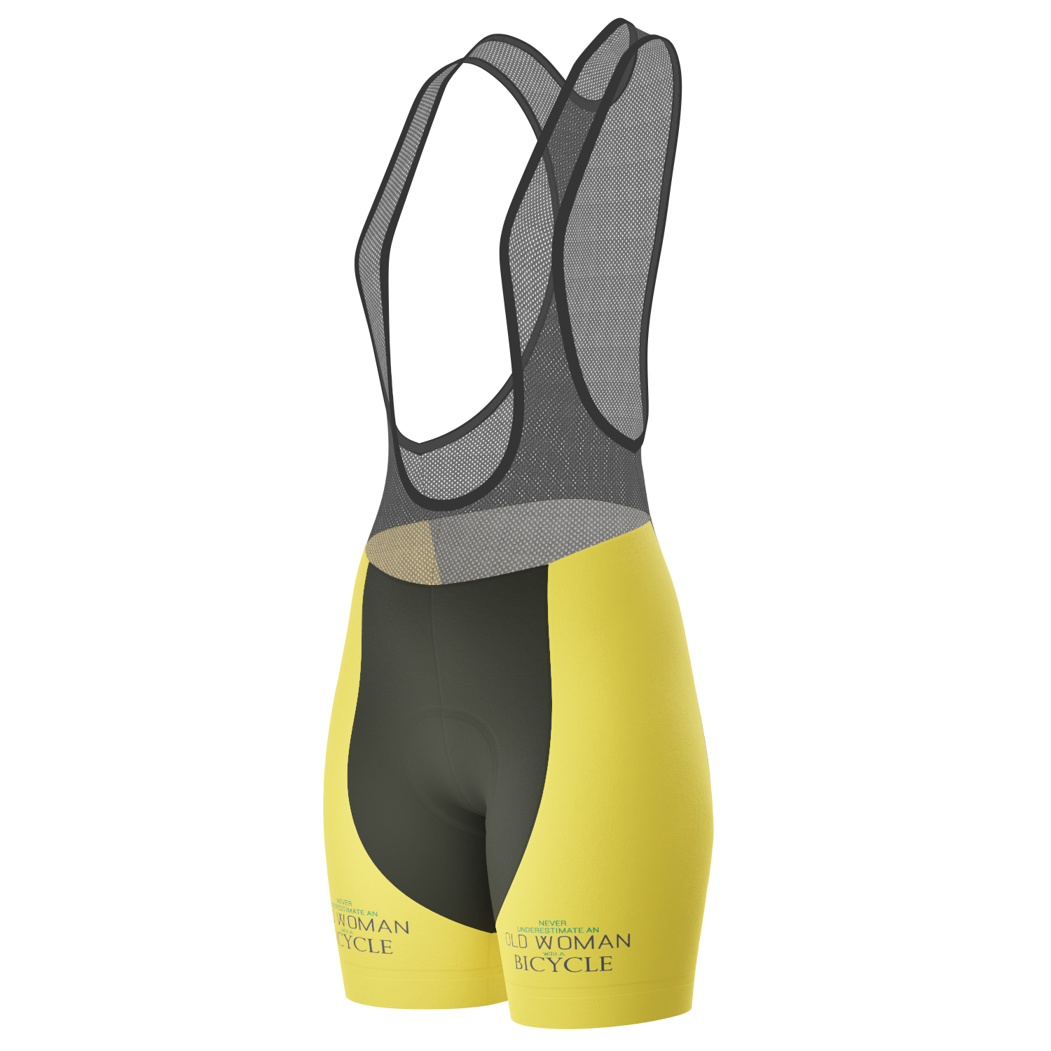 Women's Never Underestimate an Old Woman Gel Padded Cycling Bib