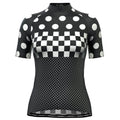 Women's The "Nina" Polka Dot Checkered Short Sleeve Cycling Jersey
