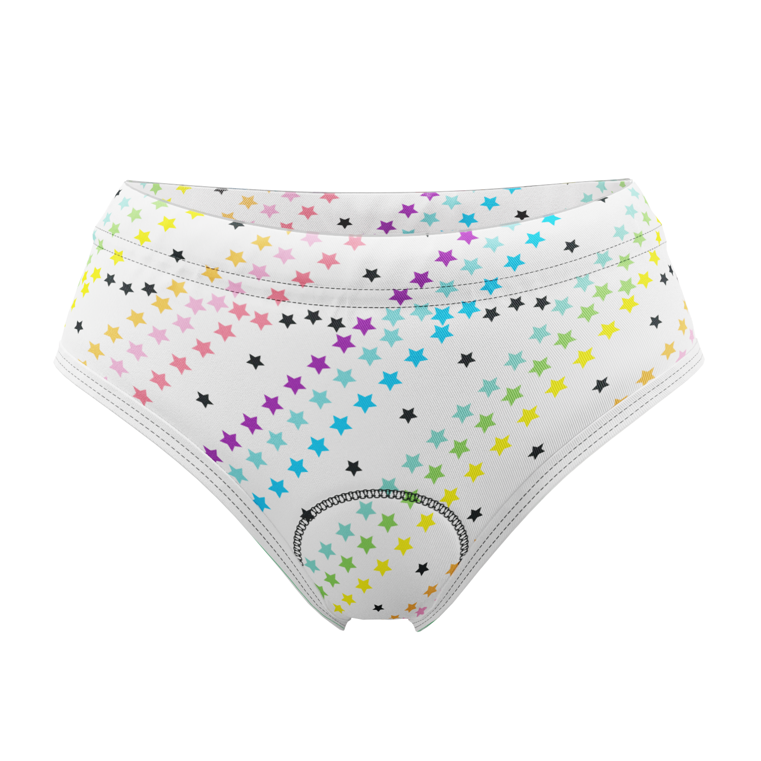 Women's Rainbow Star Gel Padded Cycling Underwear-Briefs