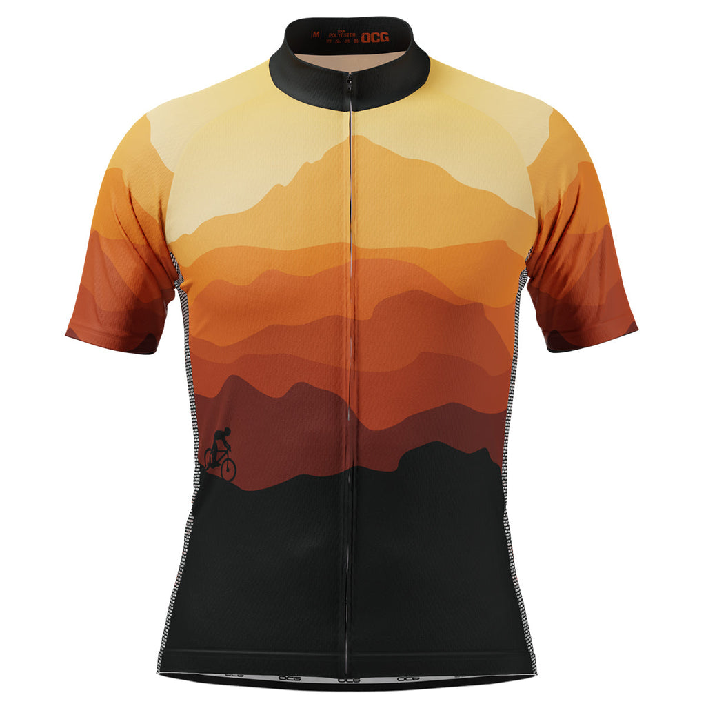 Men's Ride Free Sunset Short Sleeve Cycling Jersey