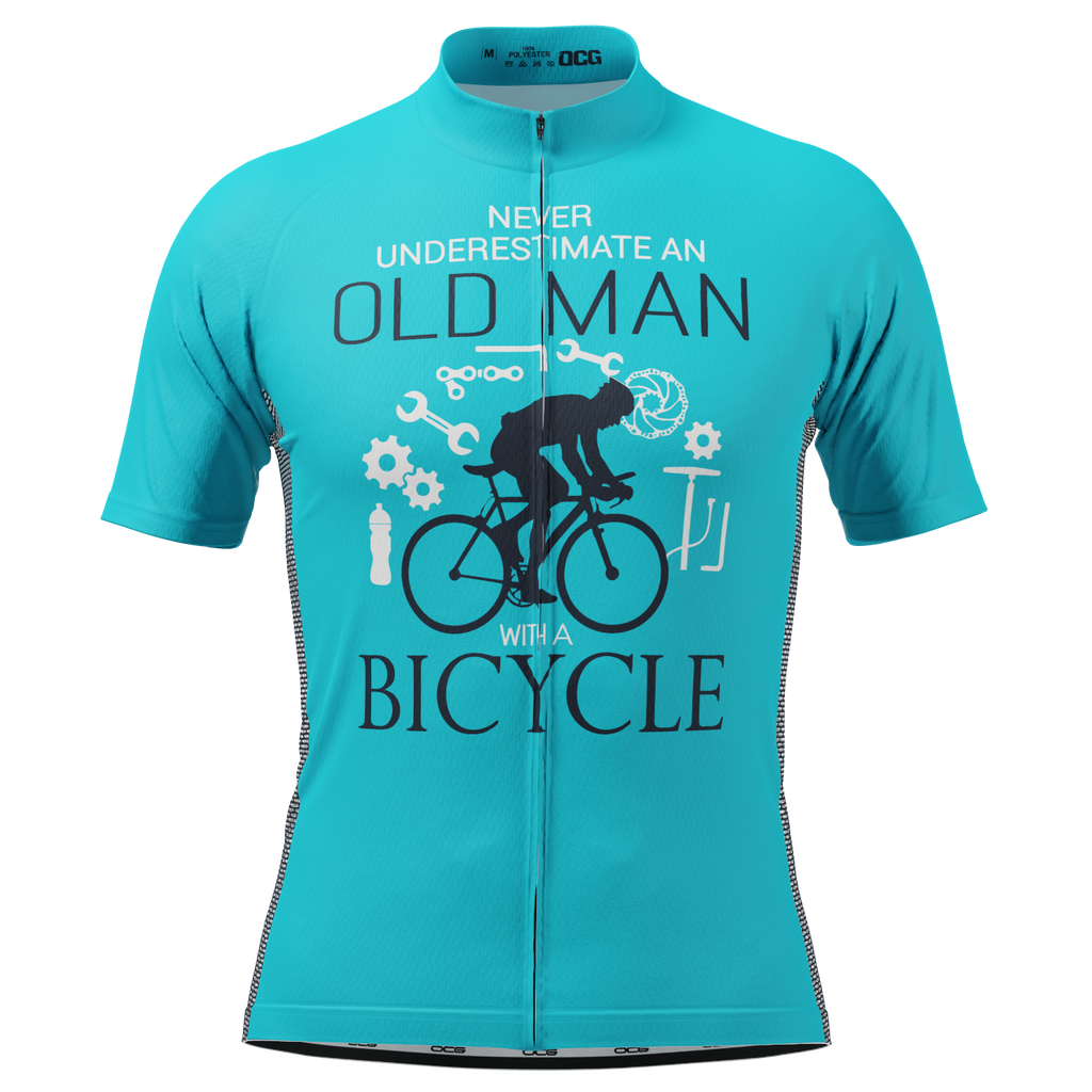 Men's Never Underestimate an Old Man Short Sleeve Cycling Jersey