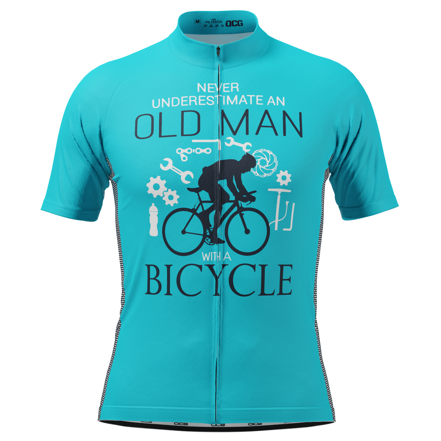 Men's Never Underestimate an Old Man Short Sleeve Cycling Jersey