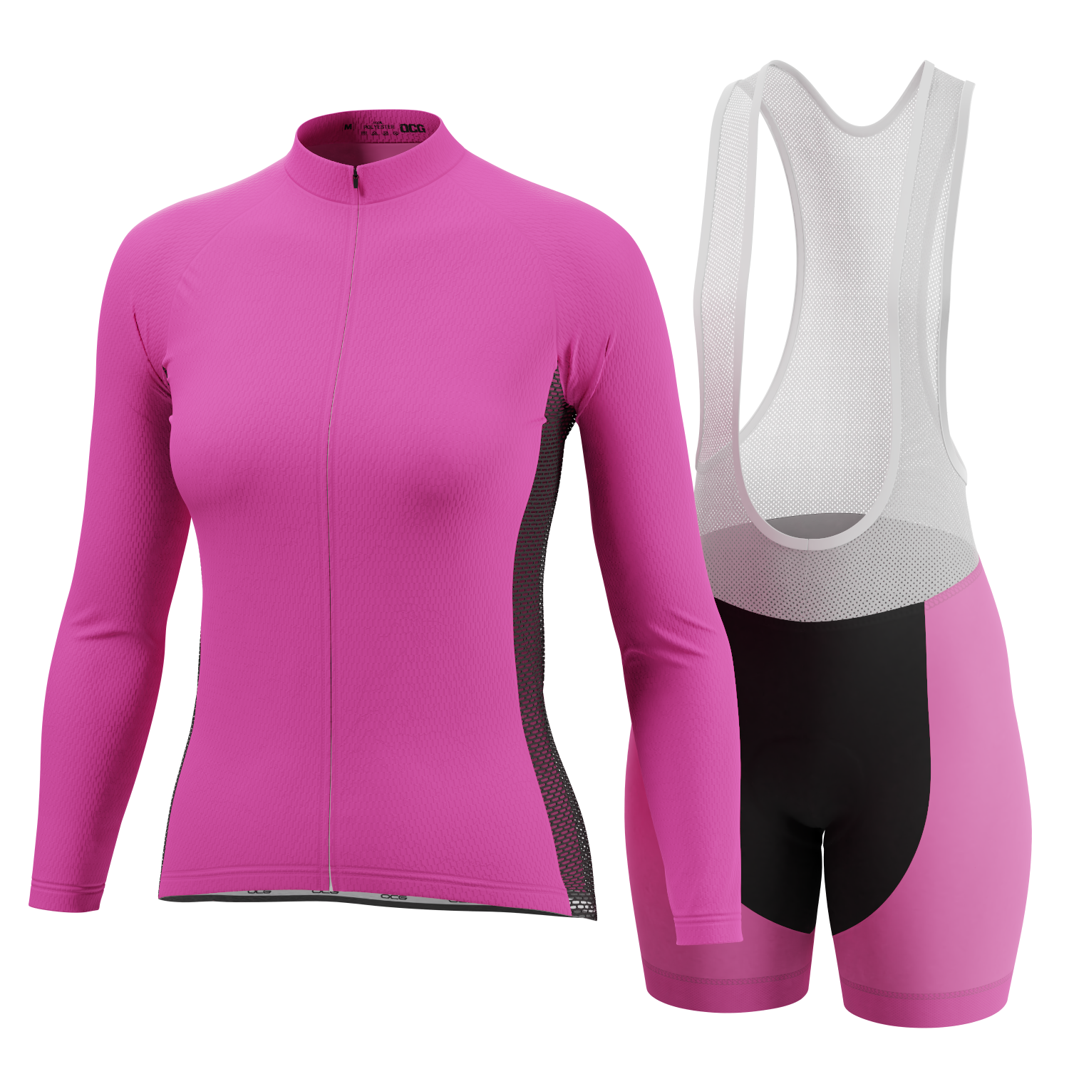 Women's High Viz With Black Accent 2 Piece Cycling Kit