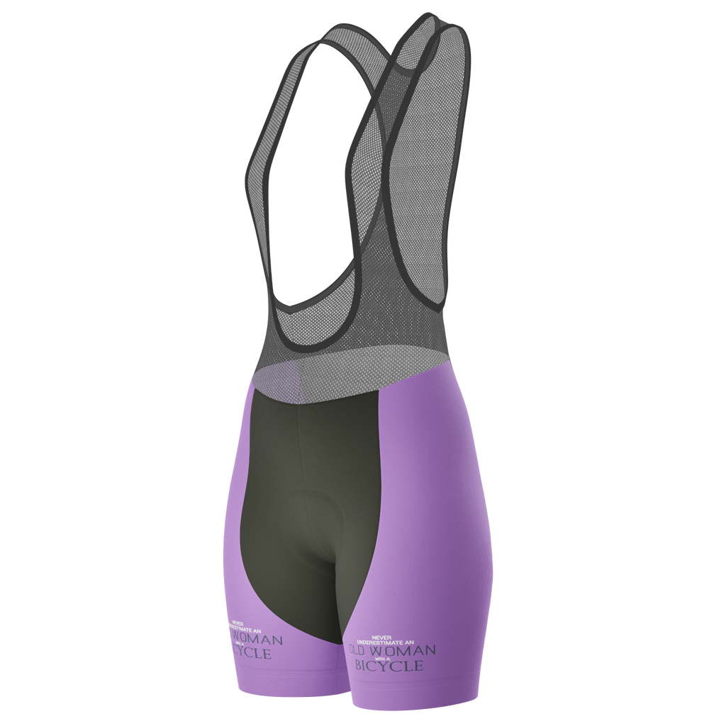Women's Never Underestimate an Old Woman Gel Padded Cycling Bib