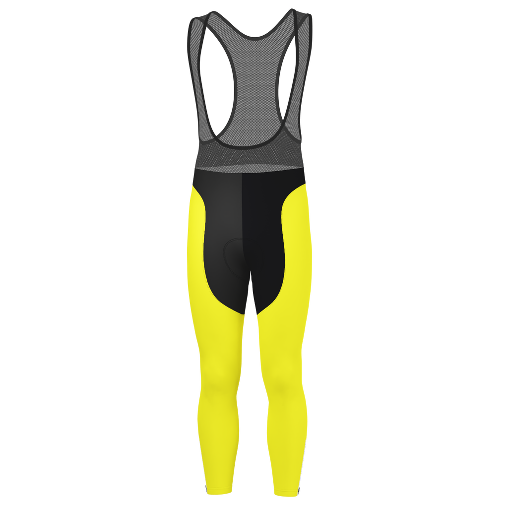 Men's Basic Colors Neon Gel Padded Cycling Bib-Tights