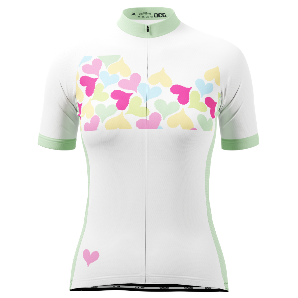 Women's Love Hearts Short Sleeve Cycling Jersey