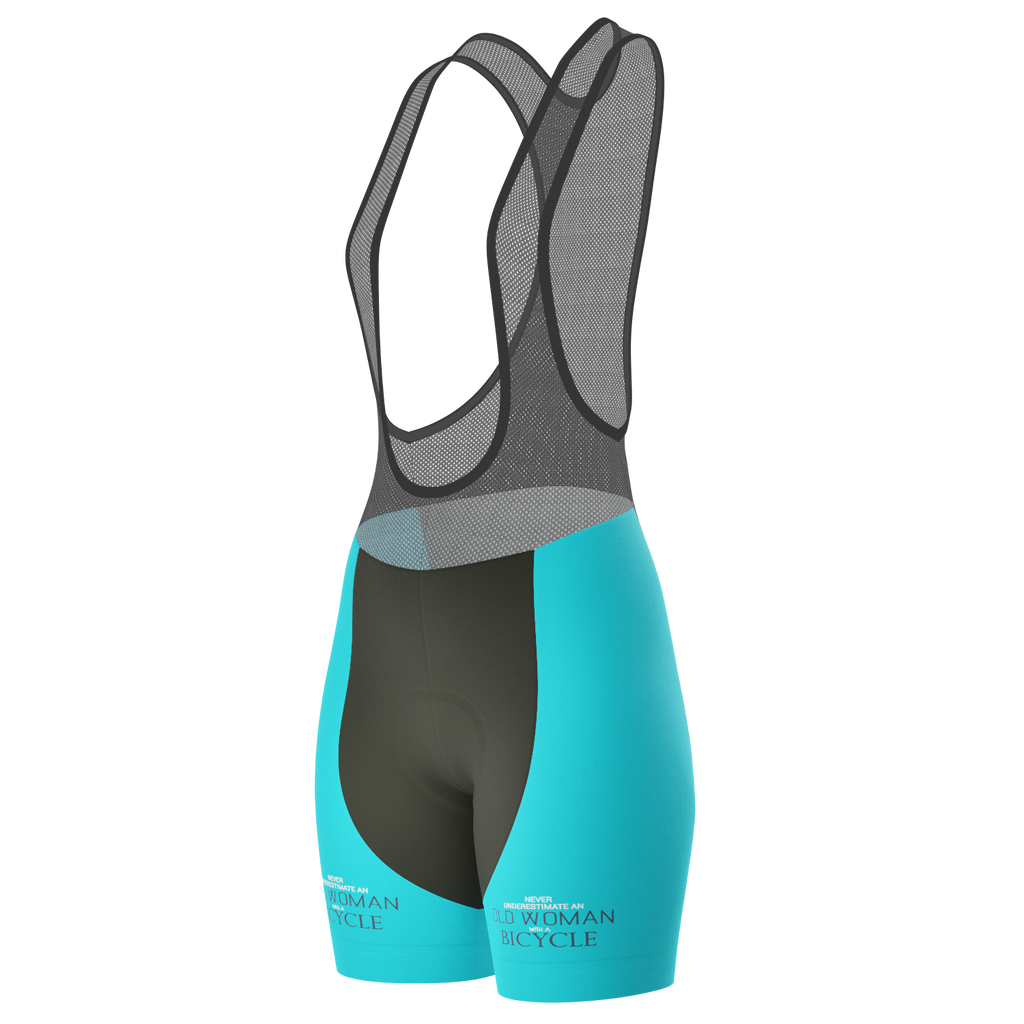 Women's Never Underestimate an Old Woman Gel Padded Cycling Bib