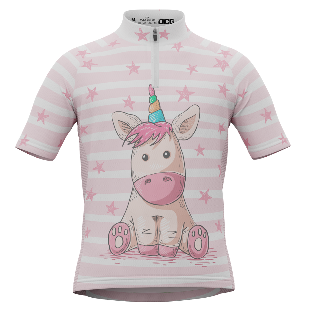 Kid's Pondering Unicorn Short Sleeve Cycling Jersey