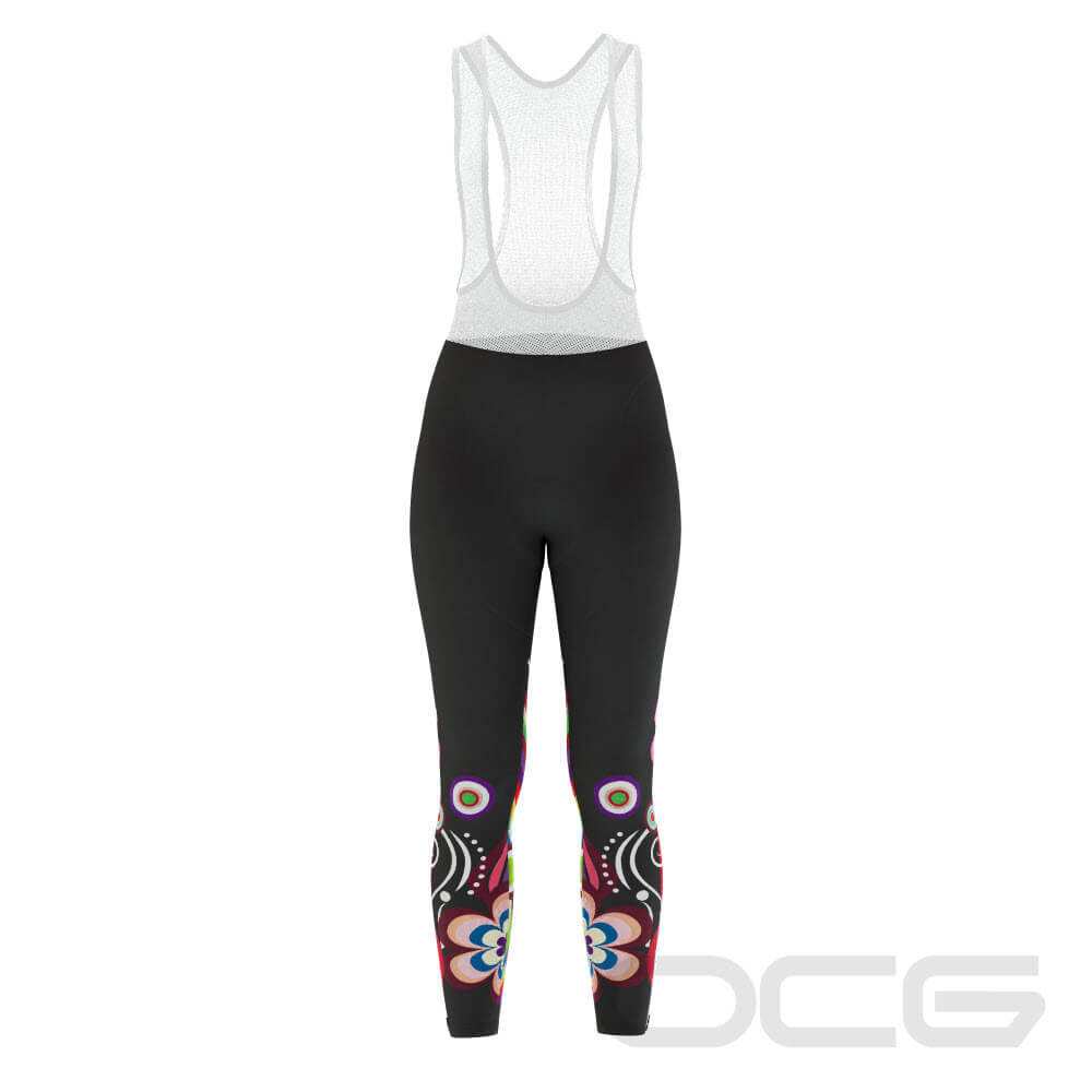Women's Floral Swirl Gel Padded Cycling Bib-Tights