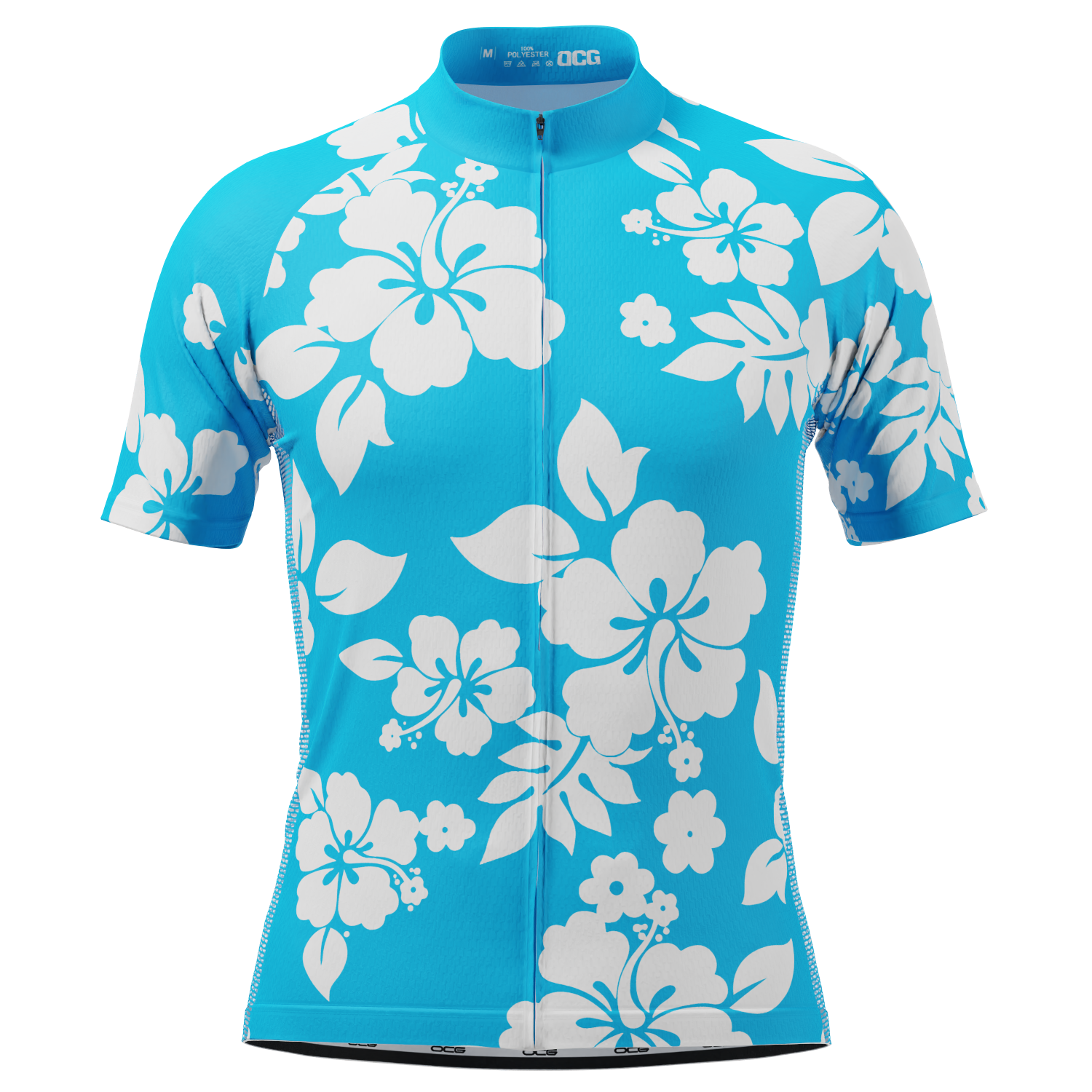 Men's Hawaiian Aloha Floral Short Sleeve Cycling Jersey