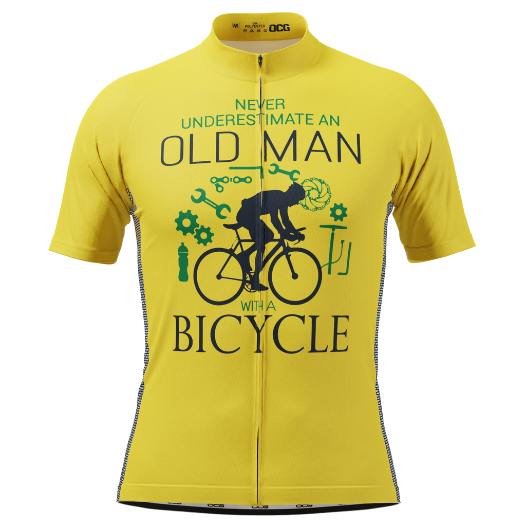 Men's Never Underestimate an Old Man Short Sleeve Cycling Jersey