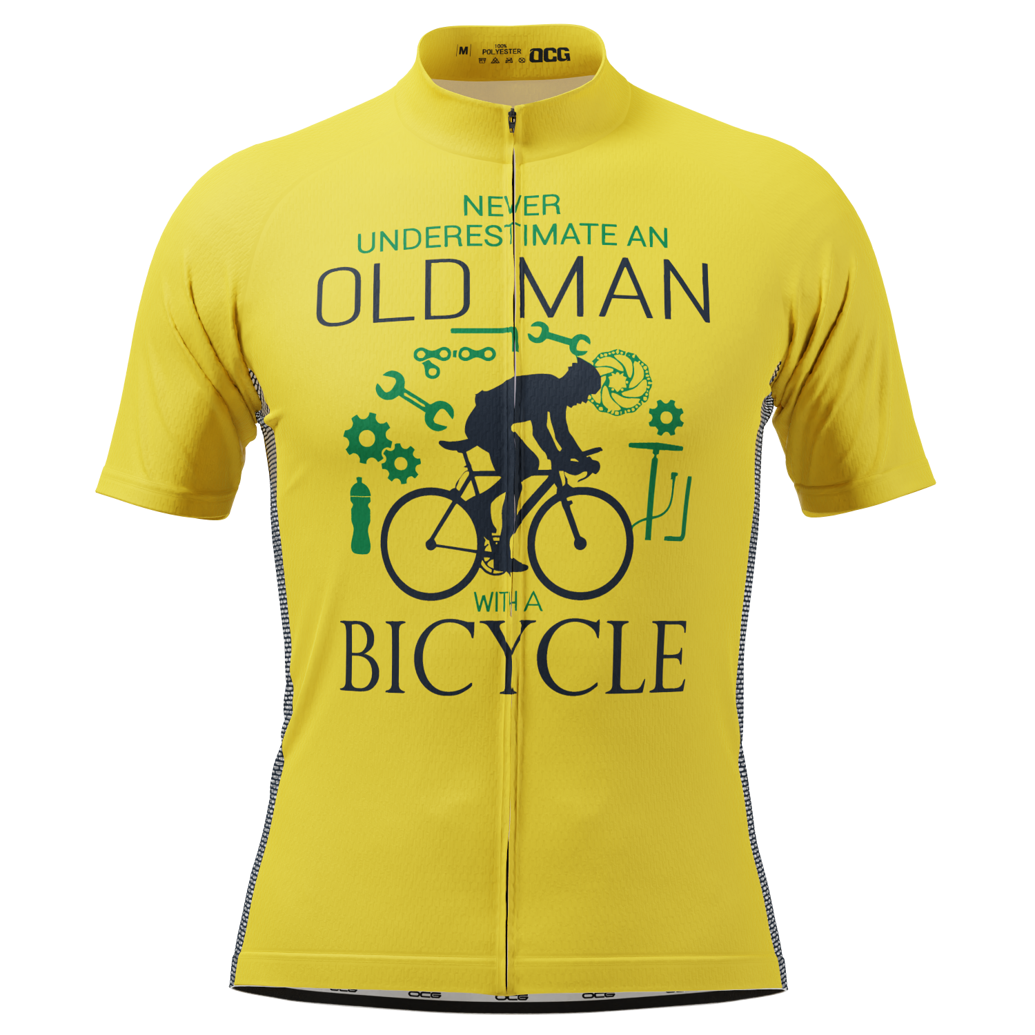 Men's Never Underestimate an Old Man Short Sleeve Cycling Jersey