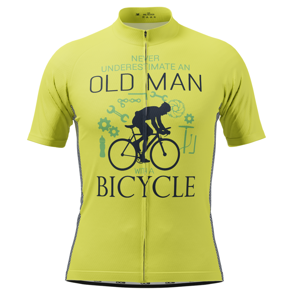 Men's Never Underestimate an Old Man Short Sleeve Cycling Jersey