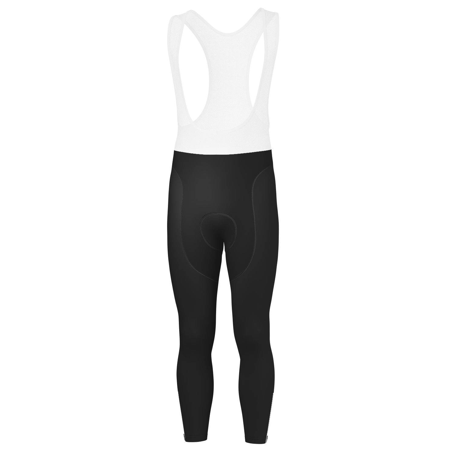 Men's Plain Black Gel Padded Cycling Bib-Tights