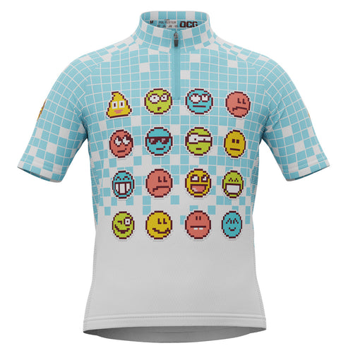Kid's Pixel Mania Emoji 8 Bit Short Sleeve Cycling Jersey