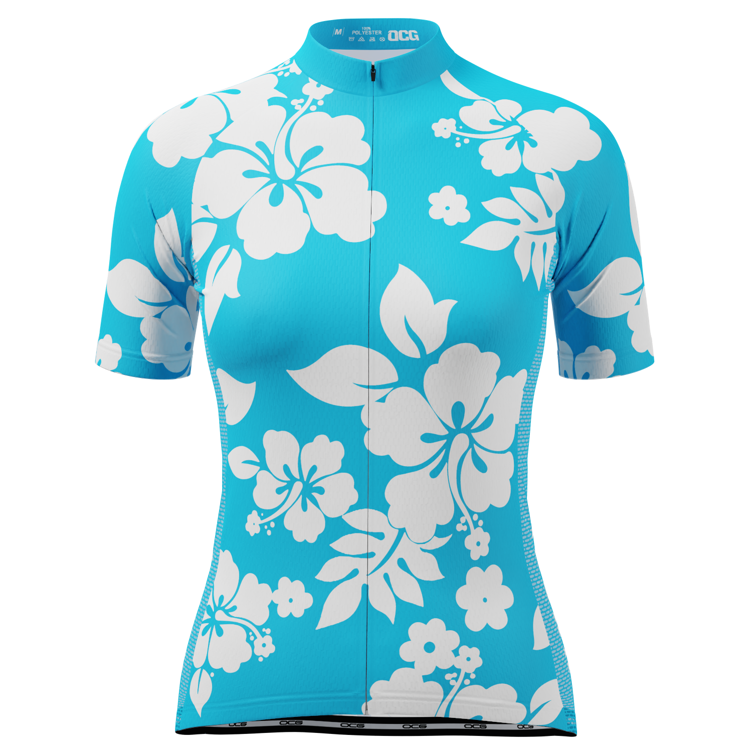 Women's Hawaiian Aloha Floral Short Sleeve Cycling Jersey