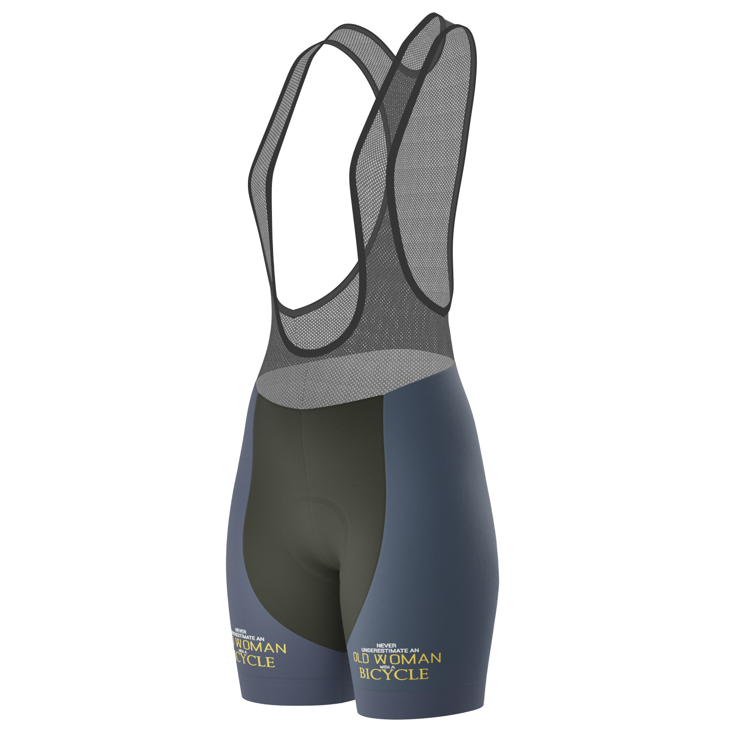 Women's Never Underestimate an Old Woman Gel Padded Cycling Bib