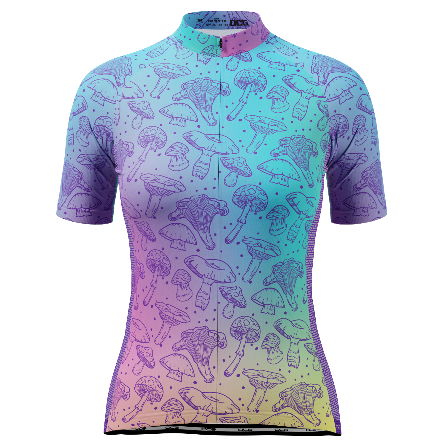 Women's Holographic Mushrooms Short Sleeve Cycling Jersey