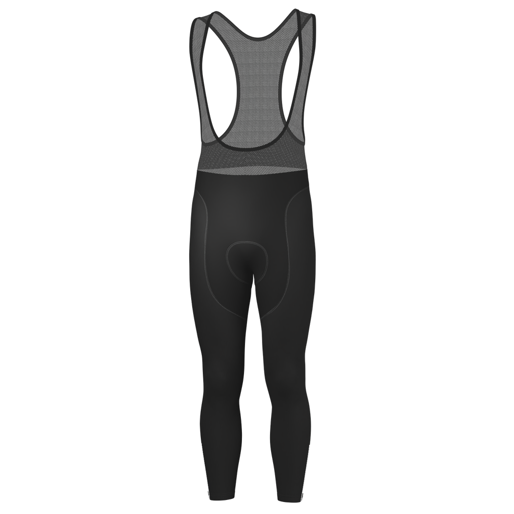 Men's Plain Black Gel Padded Cycling Bib-Tights