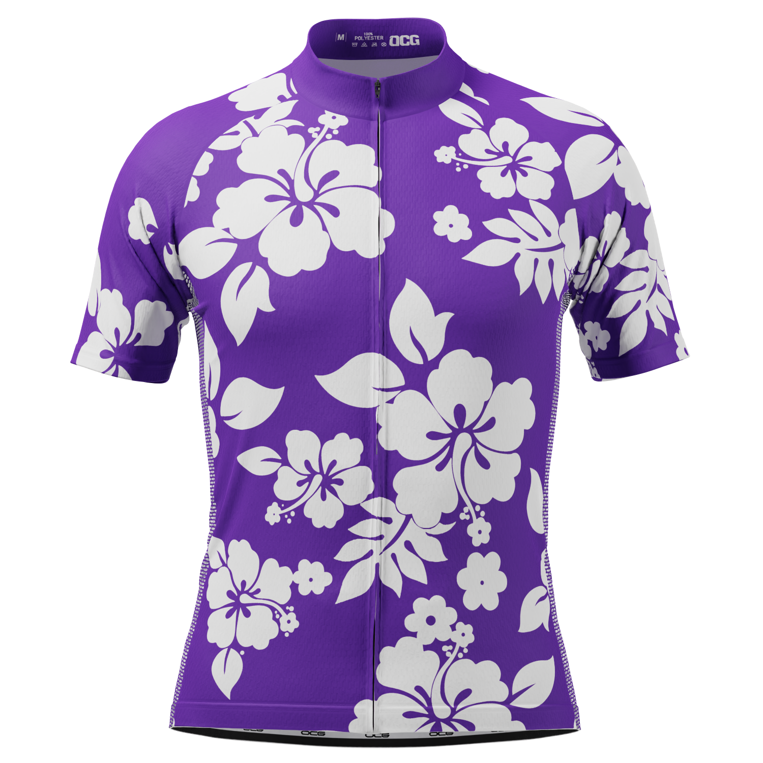 Men's Hawaiian Aloha Floral Short Sleeve Cycling Jersey