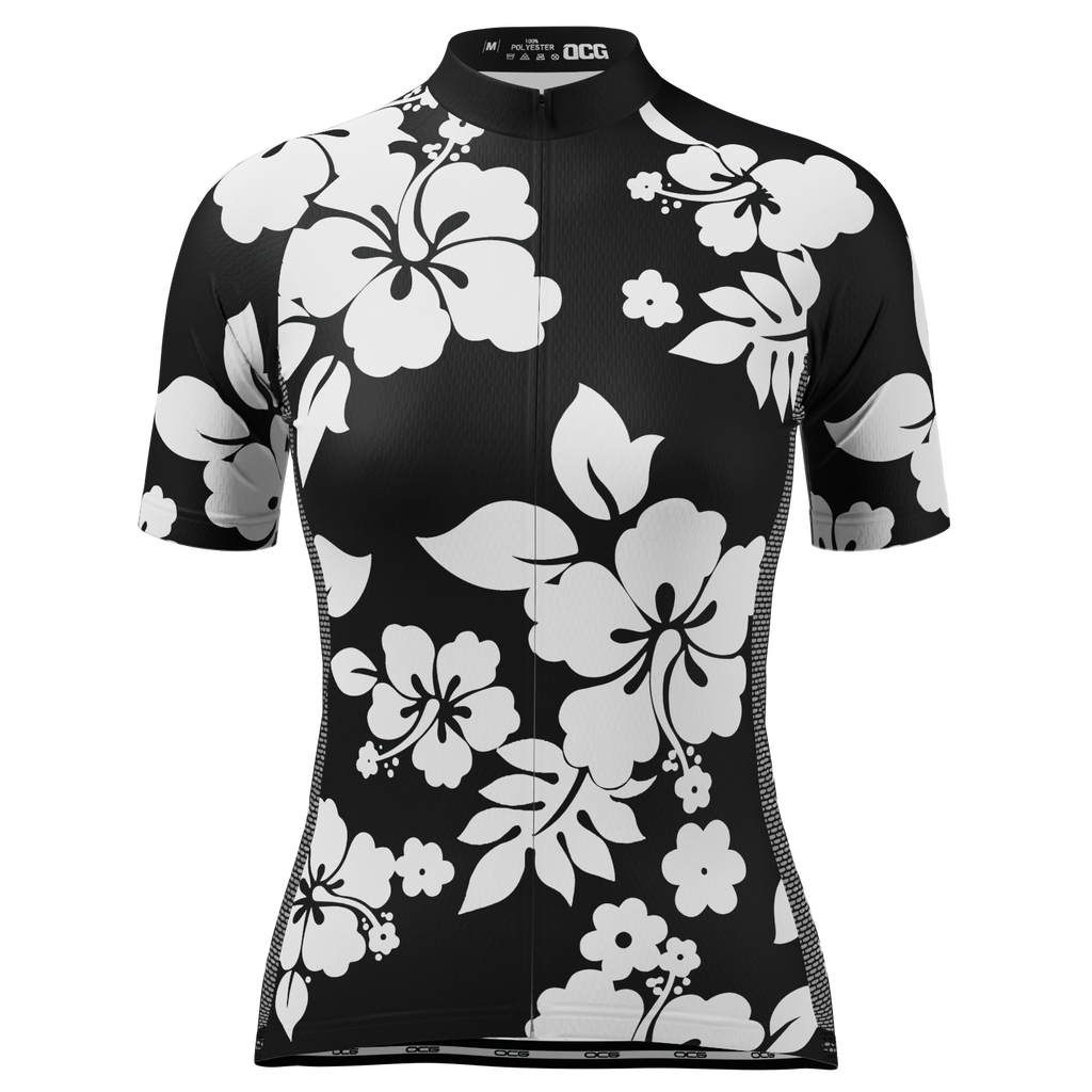 Women's Hawaiian Aloha Floral Short Sleeve Cycling Jersey
