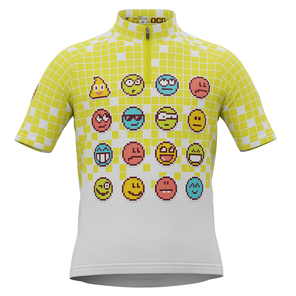 Kid's Pixel Mania Emoji 8 Bit Short Sleeve Cycling Jersey