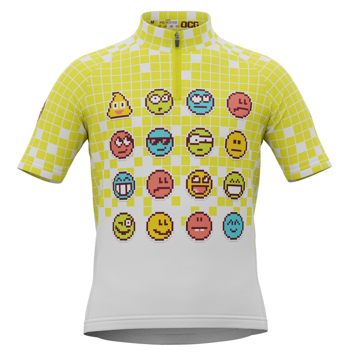 Kid's Pixel Mania Emoji 8 Bit Short Sleeve Cycling Jersey