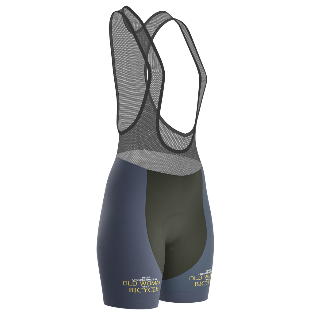 Women's Never Underestimate an Old Woman Gel Padded Cycling Bib