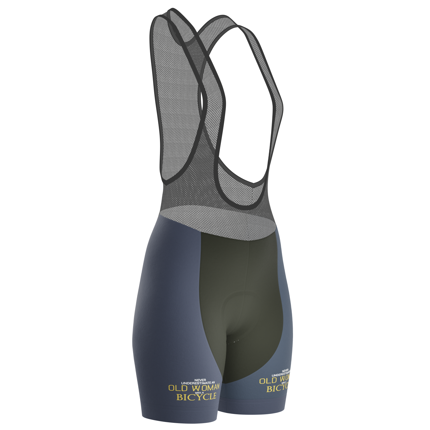 Women's Never Underestimate an Old Woman Gel Padded Cycling Bib