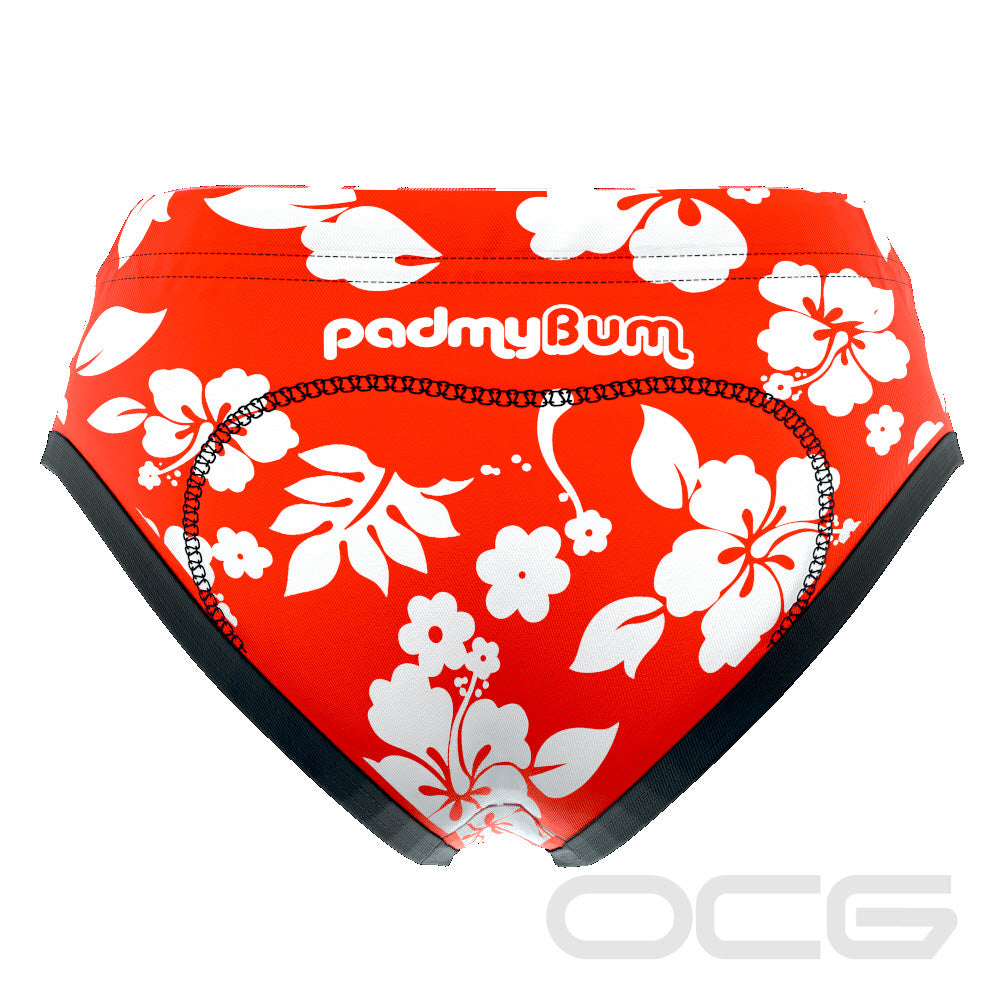 Women's Hawaiian Aloha Floral Gel Padded Cycling Underwear-Briefs
