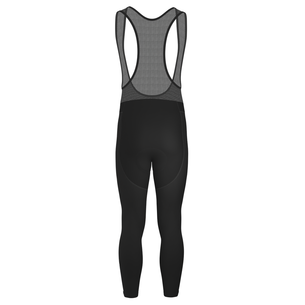 Men's Plain Black Gel Padded Cycling Bib-Tights