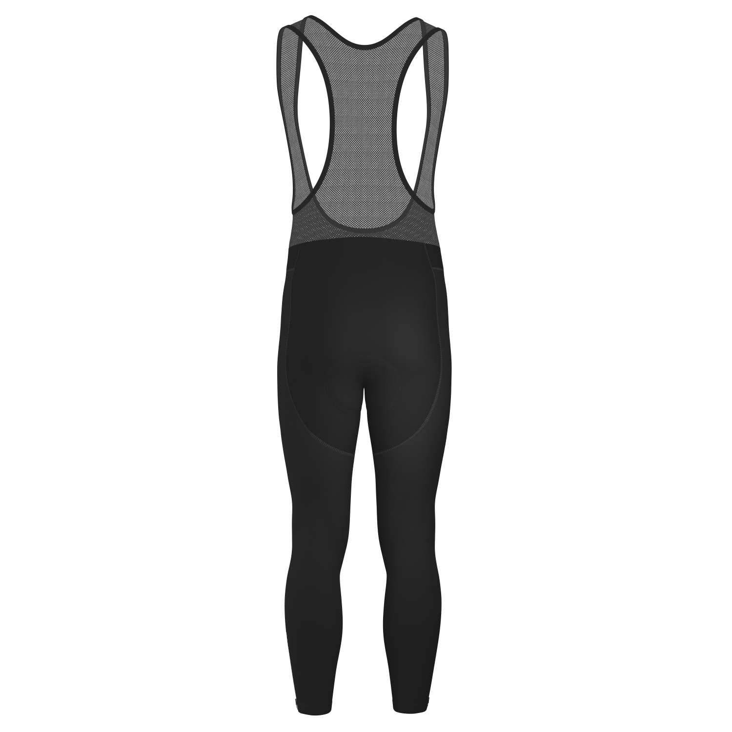 Men's Plain Black Gel Padded Cycling Bib-Tights