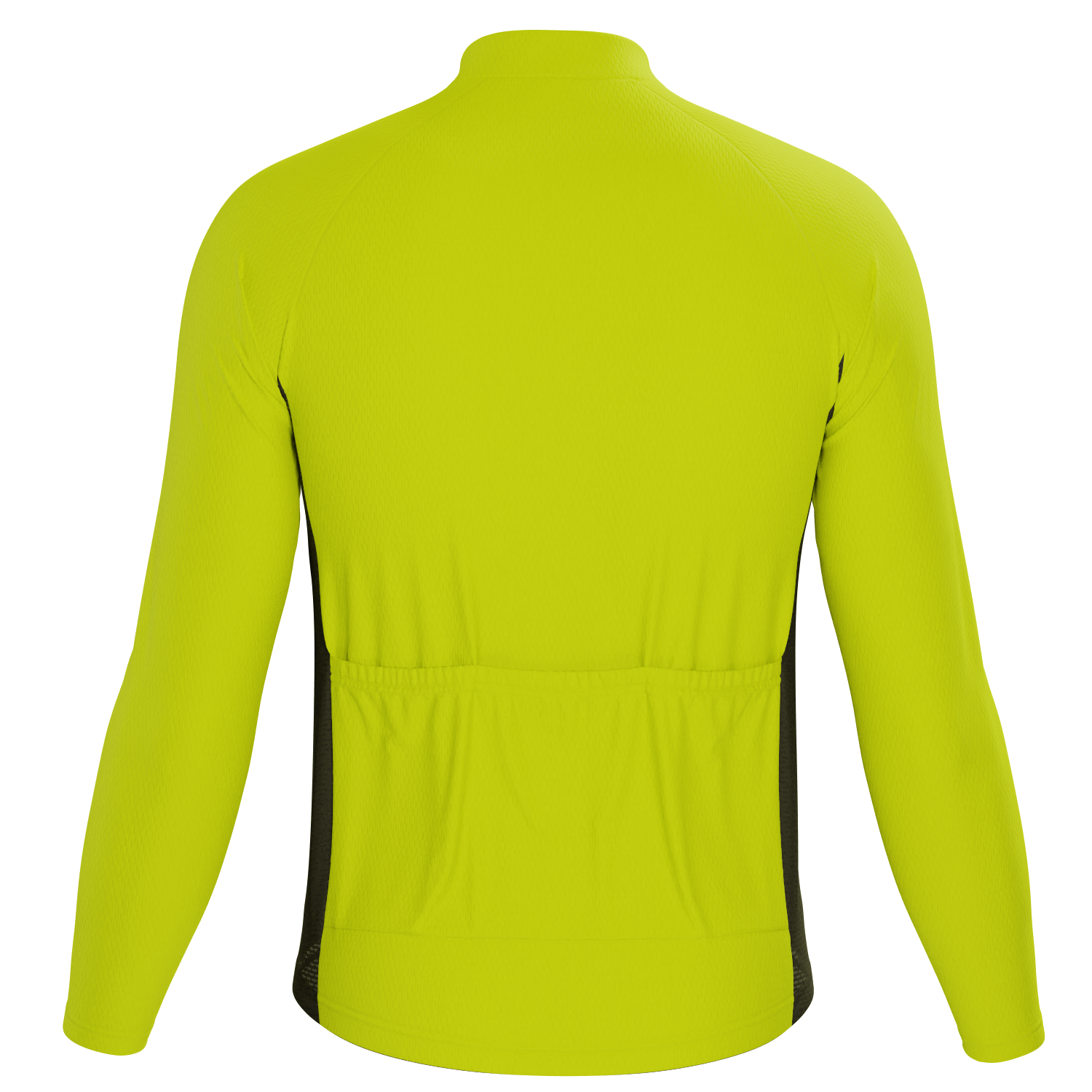 Men's High Viz With Black Accent Long Sleeve Cycling Jersey