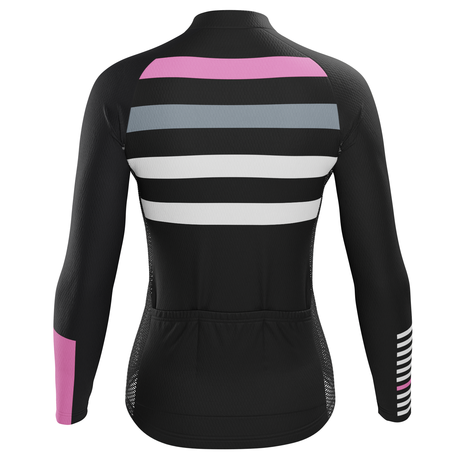 Women's Four Stripes with Pink Long Sleeve Cycling Jersey