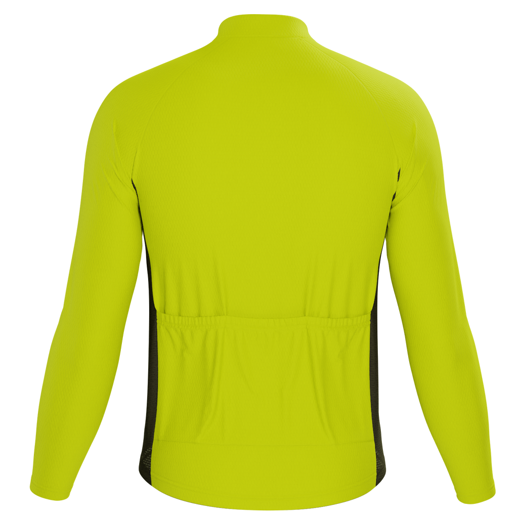 Men's High Viz With Black Accent Long Sleeve Cycling Jersey