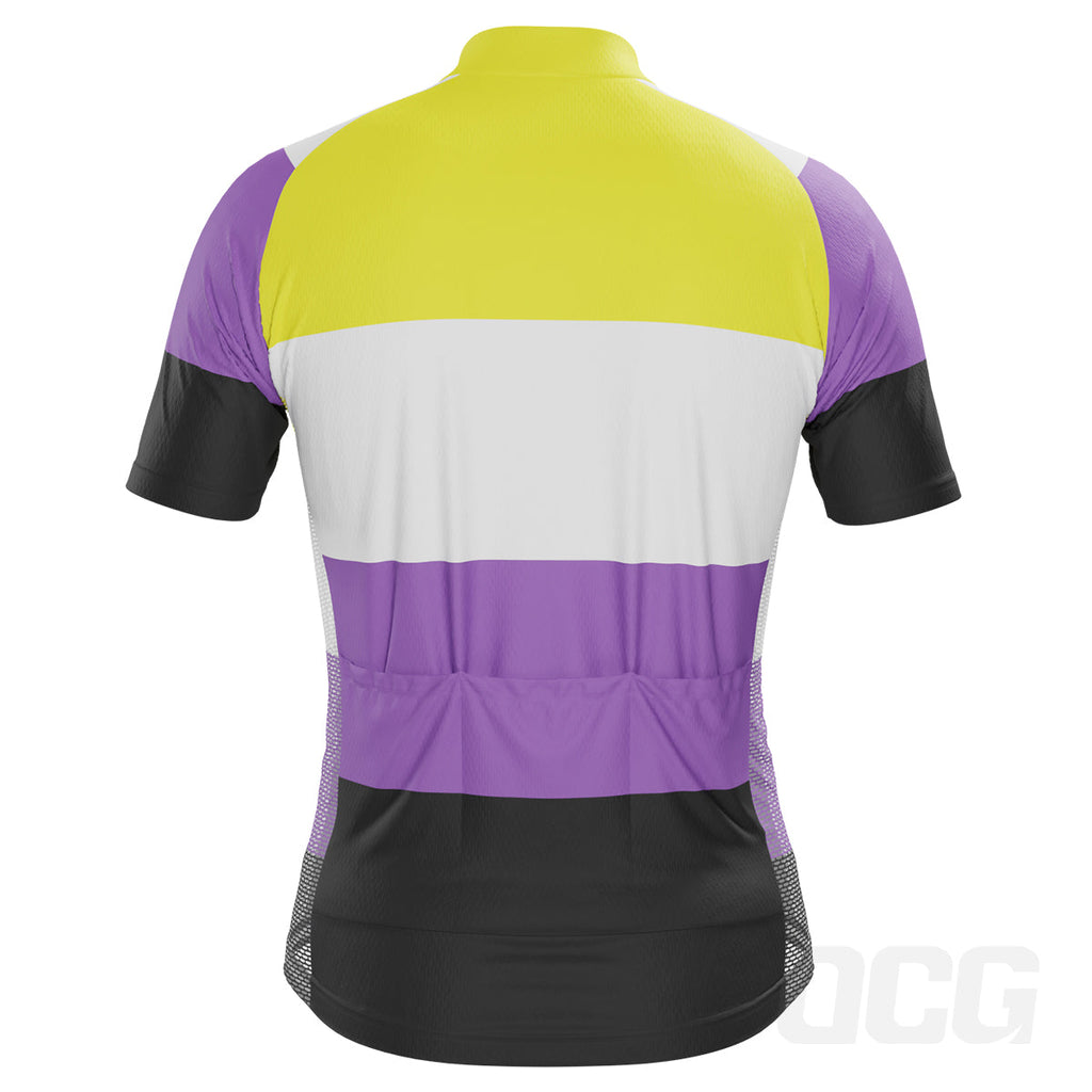 Men's LGBT Non-Binary Pride Short Sleeve Cycling Jersey