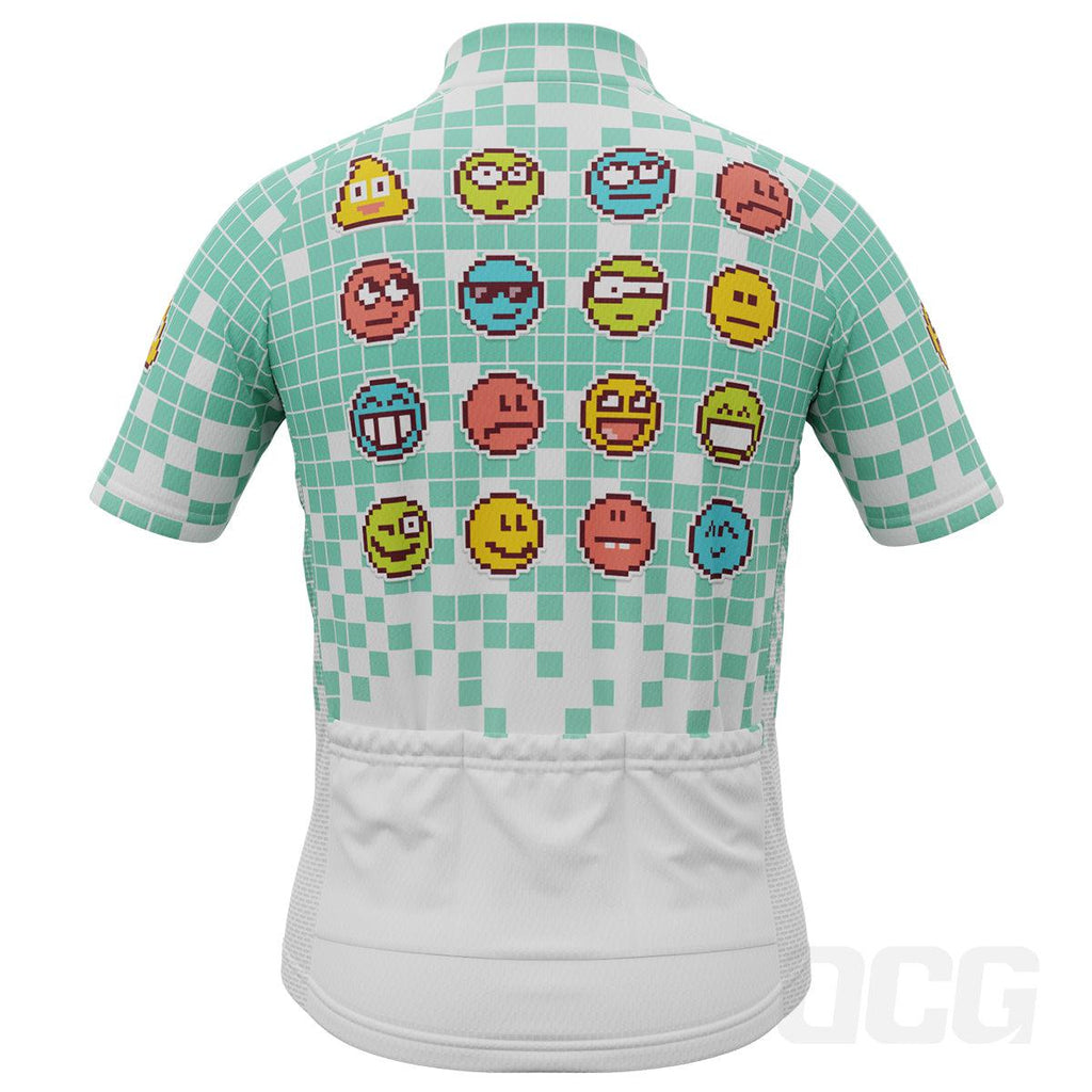 Kid's Pixel Mania Emoji 8 Bit Short Sleeve Cycling Jersey
