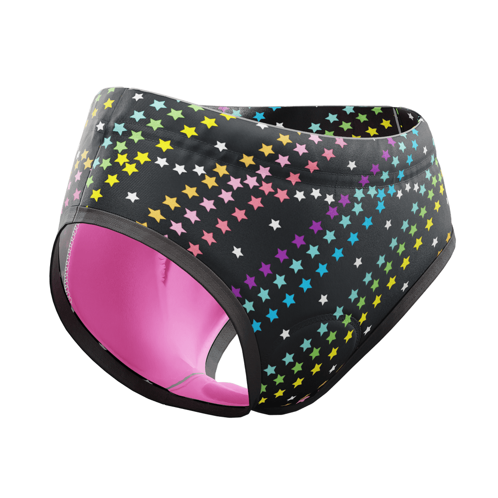 Women's Rainbow Star Gel Padded Cycling Underwear-Briefs