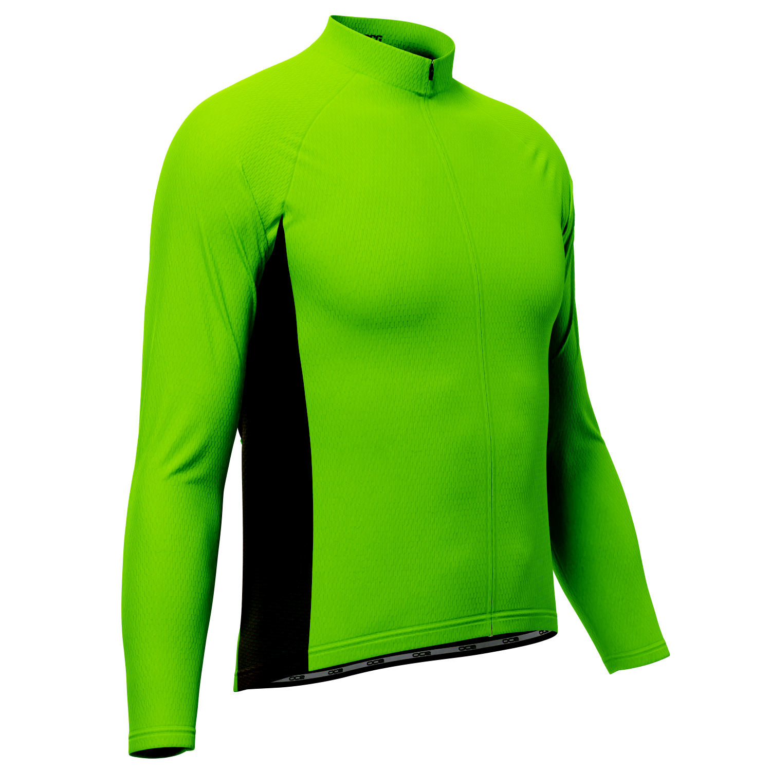 Men's High Viz With Black Accent Long Sleeve Cycling Jersey