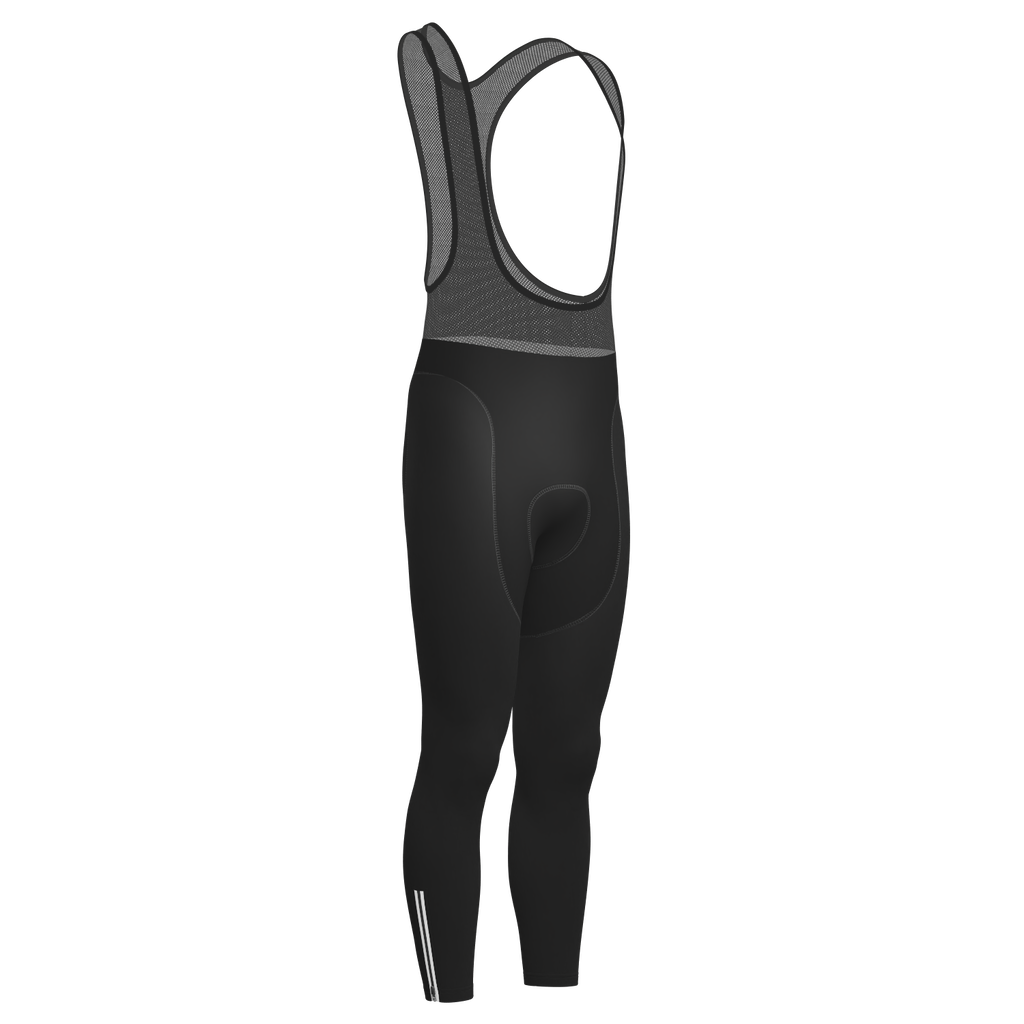 Men's Plain Black Gel Padded Cycling Bib-Tights