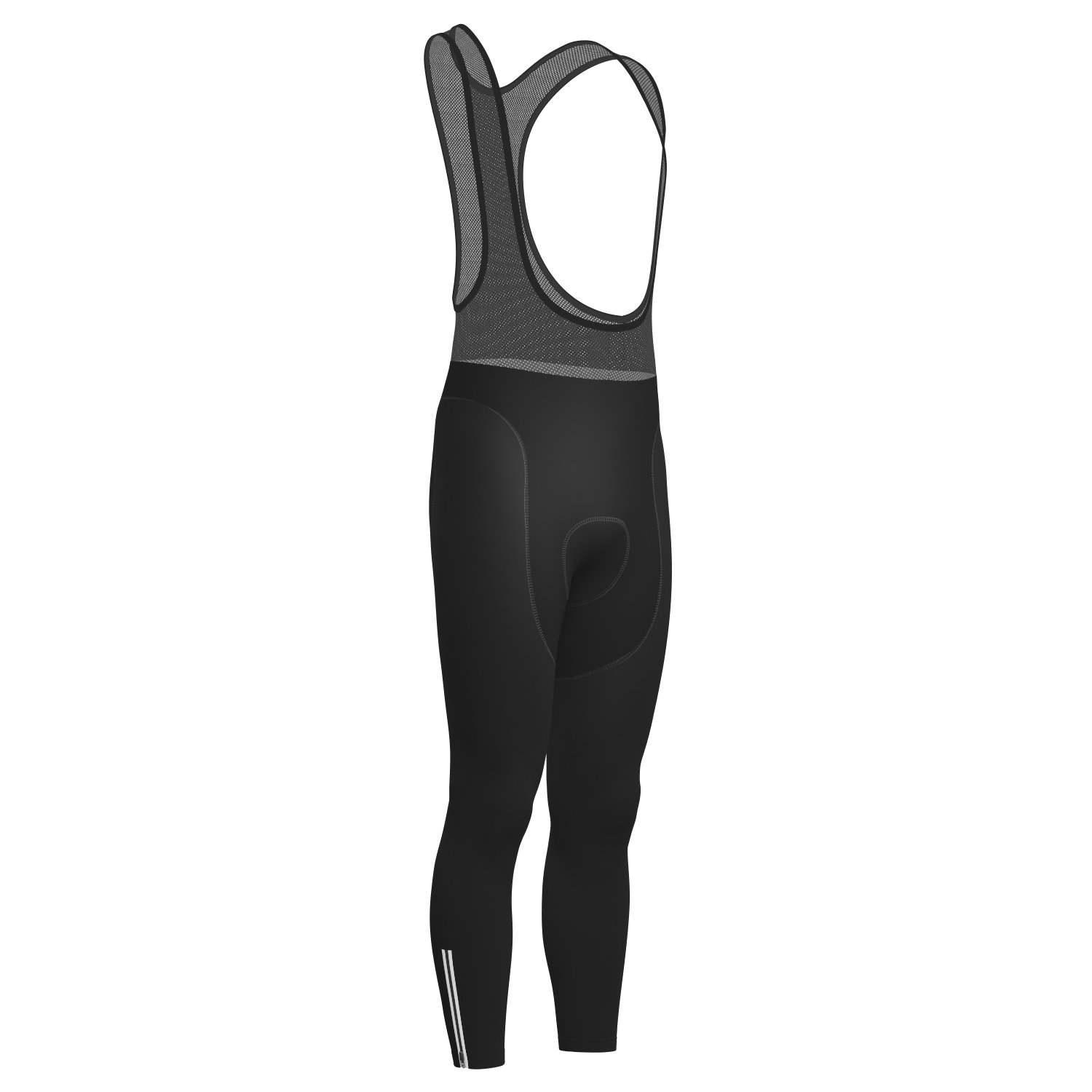Men's Plain Black Gel Padded Cycling Bib-Tights