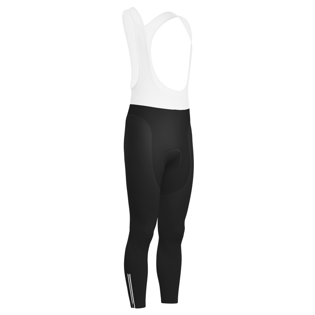 Men's Plain Black Gel Padded Cycling Bib-Tights
